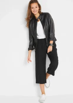 bonprix Bekleidung·Kleider|Hosen|3/4-Hose mit Bequembund aus Viskose schwarz