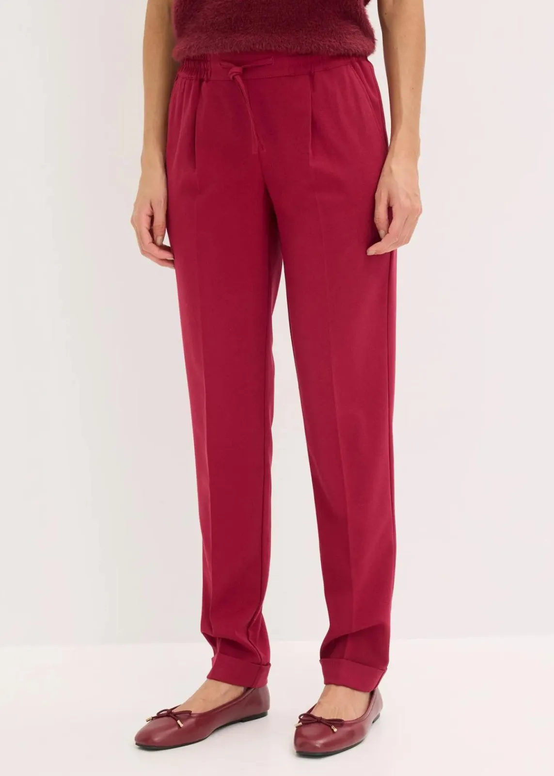 bonprix Hosen|Bekleidung·Kleider|Hose mit Rundumgummizug dunkelrot