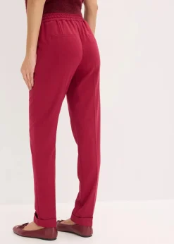 bonprix Hosen|Bekleidung·Kleider|Hose mit Rundumgummizug dunkelrot