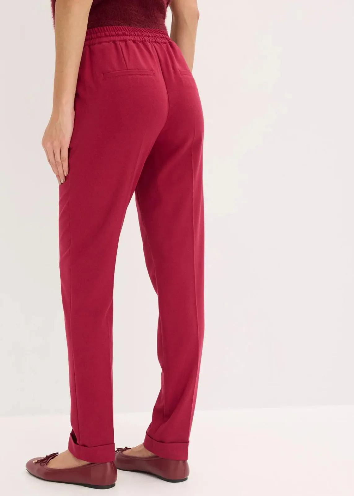 bonprix Hosen|Bekleidung·Kleider|Hose mit Rundumgummizug dunkelrot