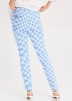 bonprix Bekleidung·Kleider|Hosen|Hose mit Vichy Karo mittelblau/wollweiß kariert