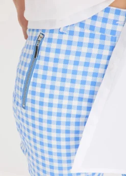 bonprix Bekleidung·Kleider|Hosen|Hose mit Vichy Karo mittelblau/wollweiß kariert