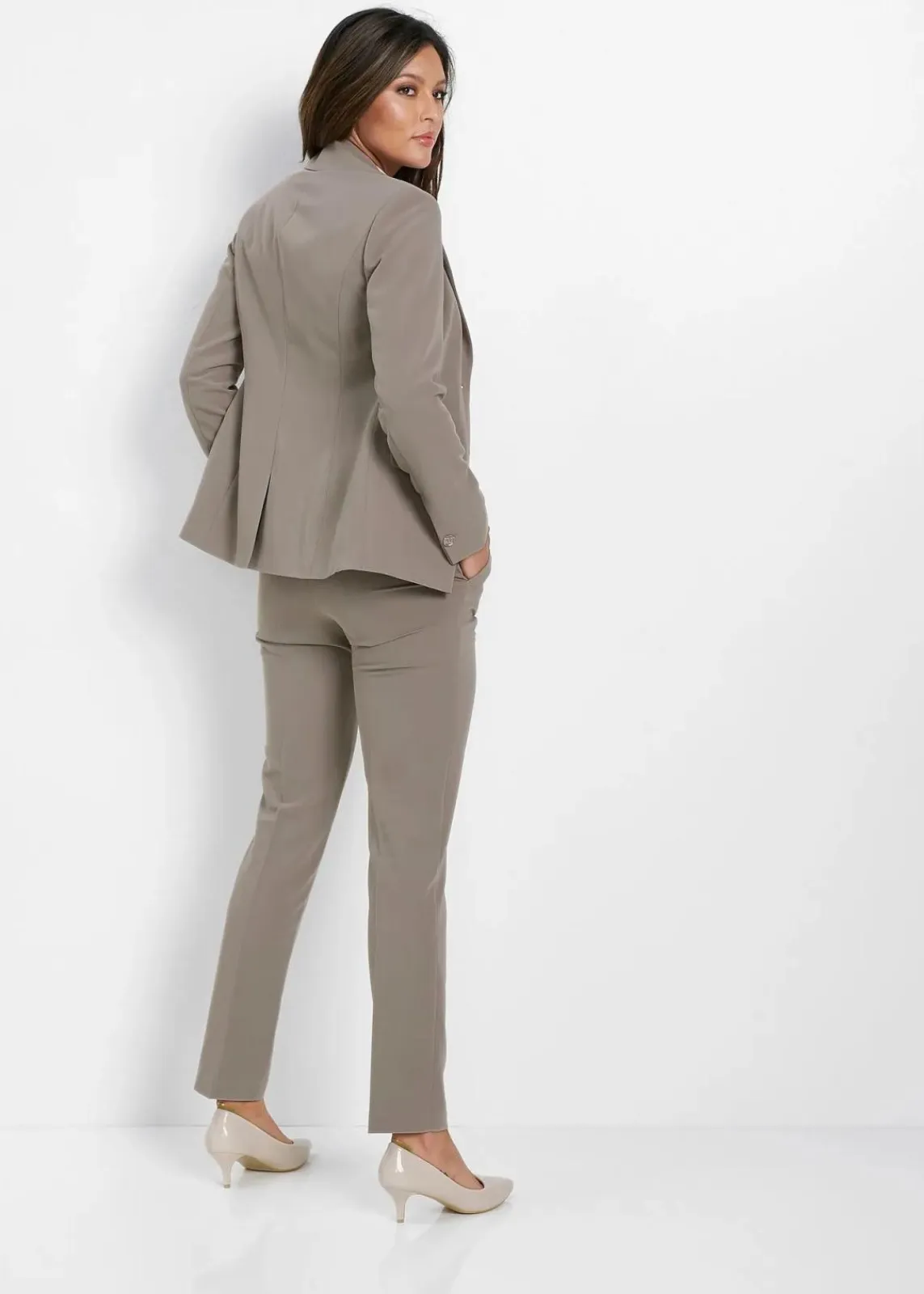 bonprix Kurzgrößen|Hosen|Hosenanzug taupe