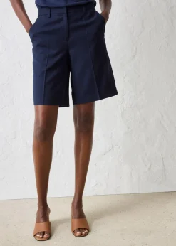 bonprix Hosen|Premium|Hosenrock mit Wollanteil dunkelblau meliert