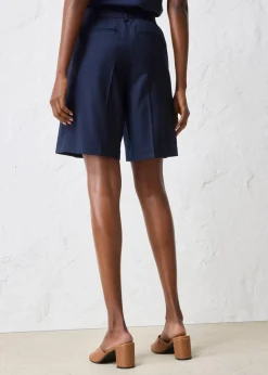 bonprix Hosen|Premium|Hosenrock mit Wollanteil dunkelblau meliert