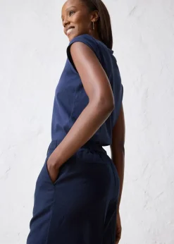 bonprix Hosen|Premium|Hosenrock mit Wollanteil dunkelblau meliert