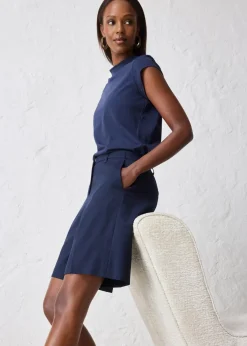 bonprix Hosen|Premium|Hosenrock mit Wollanteil dunkelblau meliert