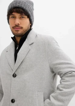 bonprix Jacken & Mäntel|Große Größen|2-in-1 Blazermantel mit herausnehmbaren Kapuzeneinsatz grau meliert/grau