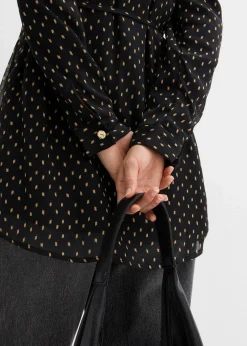 bonprix Bekleidung·Blazer|Umstandsmode|2-in-1 Bluse für die Schwangerschaft und danach aus Chiffon schwarz/gold