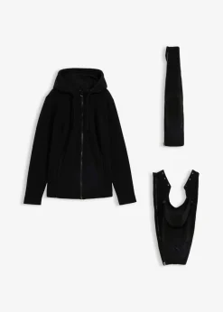 bonprix Bekleidung·Blazer|Nachhaltigere Materialien|4-in-1 Fleecejacke mit Babyeinsatz und Vorder- und Rückentragefunktion schwarz