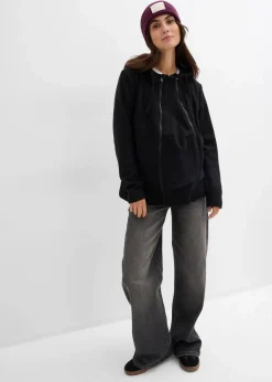 bonprix Bekleidung·Blazer|Nachhaltigere Materialien|4-in-1 Fleecejacke mit Babyeinsatz und Vorder- und Rückentragefunktion schwarz