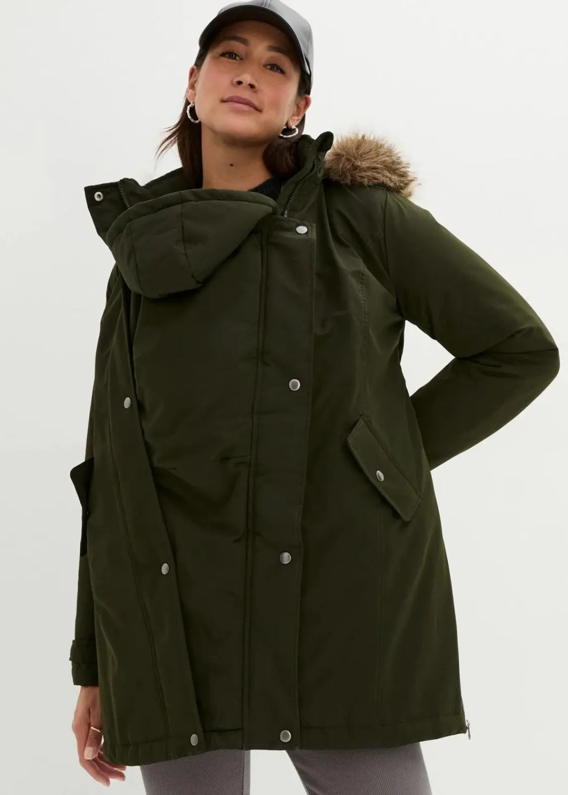 bonprix Nachhaltigere Materialien|Umstandsmode|3-in-1 Funktions-Umstandsjacke und Tragejacke nachtoliv