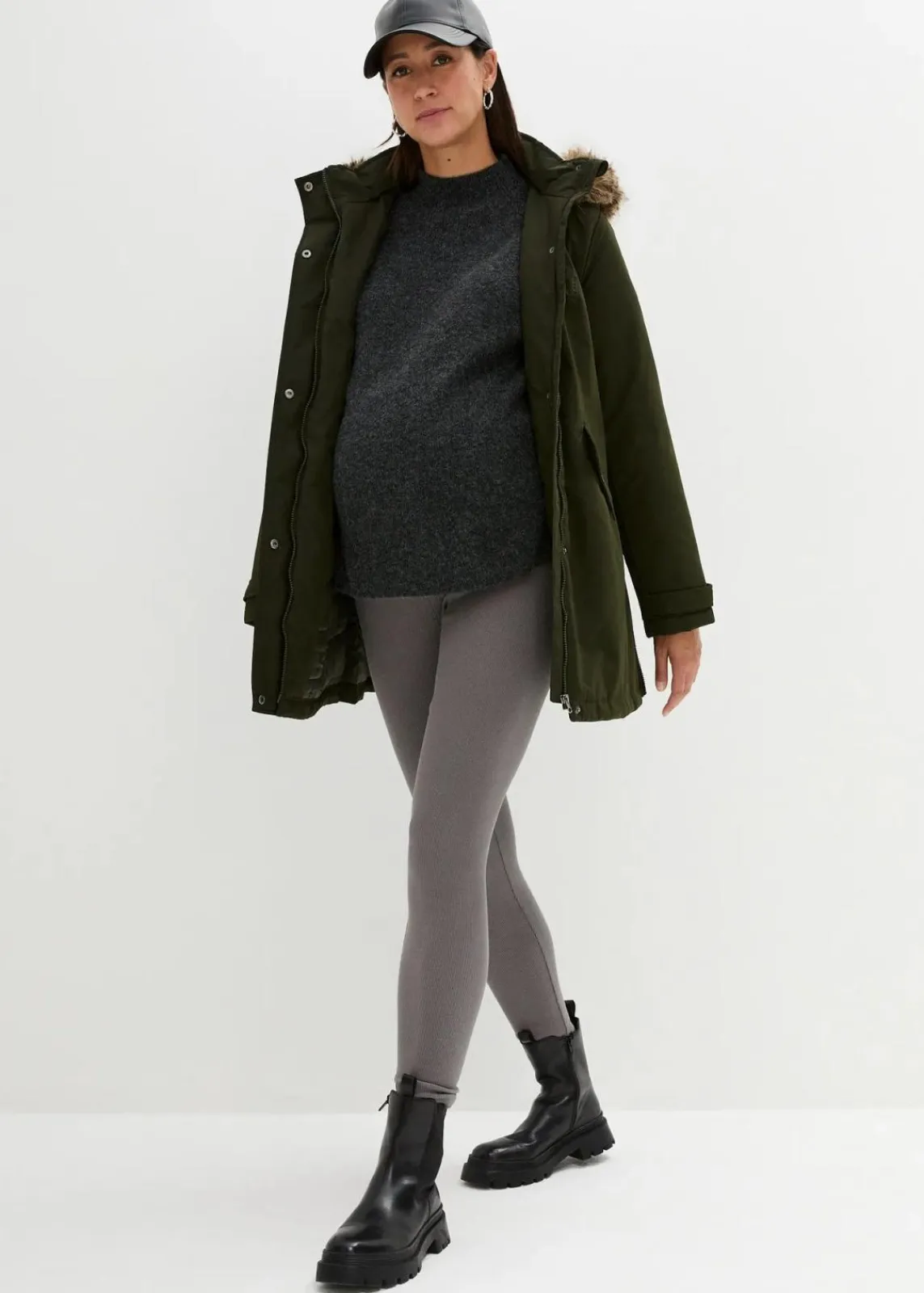 bonprix Nachhaltigere Materialien|Umstandsmode|3-in-1 Funktions-Umstandsjacke und Tragejacke nachtoliv