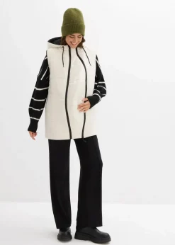 bonprix Bekleidung·Blazer|Umstandsmode|4-in-1 gefütterte Umstandsweste zum Wenden mit Trageeinsatz beige/schwarz