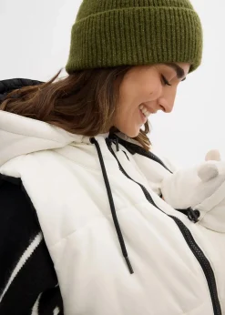 bonprix Bekleidung·Blazer|Umstandsmode|4-in-1 gefütterte Umstandsweste zum Wenden mit Trageeinsatz beige/schwarz