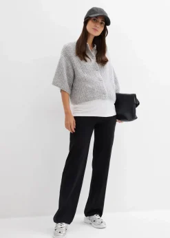 bonprix Bekleidung·Blazer|Nachhaltigere Materialien|2-in-1 Jerseyhose für die Schwangerschaft und danach mit umklappbarem Bund schwarz
