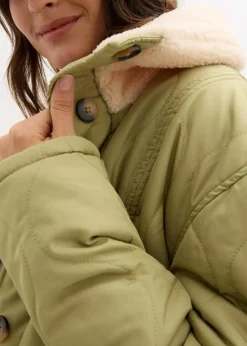 bonprix Bekleidung·Blazer|Umstandsmode|3-in-1 Leichte Umstandsjacke mit Teddyfutter und Trageeinsatz olivkhaki
