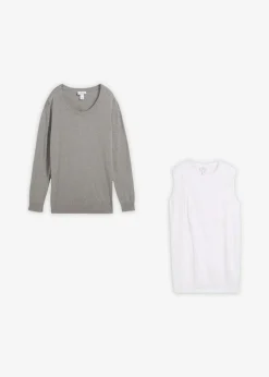3-in-1 Set aus Umstandspullover und Stilltop aus Baumwollstrick|bonprix Best