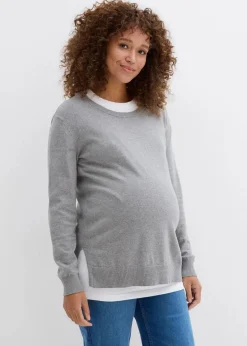 3-in-1 Set aus Umstandspullover und Stilltop aus Baumwollstrick|bonprix Best