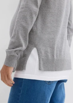 3-in-1 Set aus Umstandspullover und Stilltop aus Baumwollstrick|bonprix Best