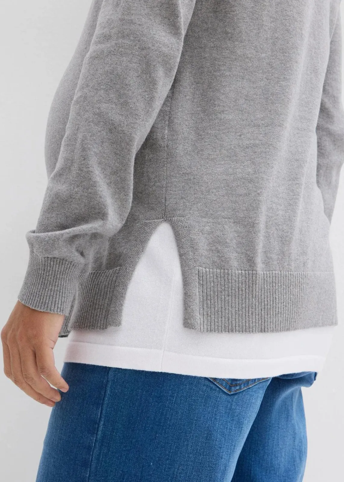 3-in-1 Set aus Umstandspullover und Stilltop aus Baumwollstrick|bonprix Best