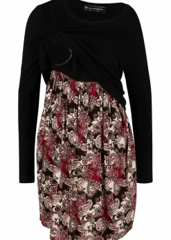 2-in-1 Umstand- und Stillkleid aus einer Materialkombination|bonprix Online