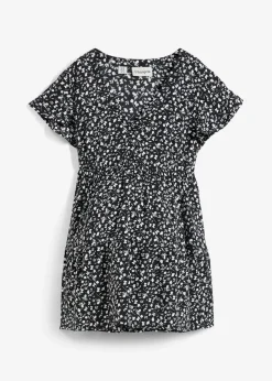 bonprix Umstandsmode|2-in-1 Umstands- und Stillbluse aus fließender Viskose schwarz/weiß