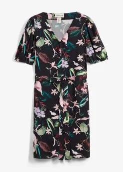 bonprix Bekleidung·Blazer|Umstandsmode|2-in-1 Umstands- und Stillblusenkleid aus fließender Viskose schwarz