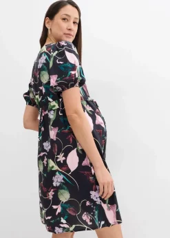 bonprix Bekleidung·Blazer|Umstandsmode|2-in-1 Umstands- und Stillblusenkleid aus fließender Viskose schwarz