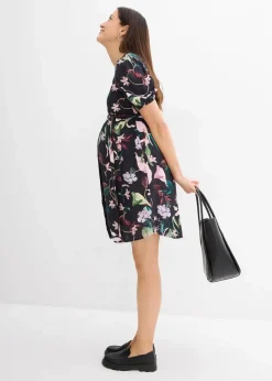 bonprix Bekleidung·Blazer|Umstandsmode|2-in-1 Umstands- und Stillblusenkleid aus fließender Viskose schwarz