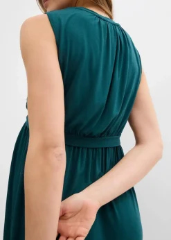 bonprix Bekleidung·Blazer|Umstandsmode|2-in-1 Umstands- und Stillkleid aus Viskose petrolgrün