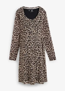 2-in-1 Umstands- und Stillkleid mit Leoprint|bonprix Outlet