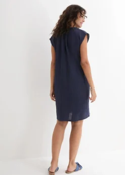 bonprix Bekleidung·Blazer|Umstandsmode|2-in-1 Umstands- und Stillkleid aus Baumwollmusselin dunkelblau