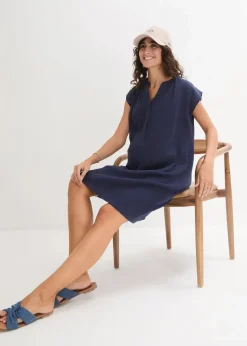 bonprix Bekleidung·Blazer|Umstandsmode|2-in-1 Umstands- und Stillkleid aus Baumwollmusselin dunkelblau