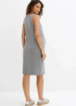 bonprix Bekleidung·Blazer|Umstandsmode|2-in-1 Umstands- und Stillkleid aus Baumwolljersey (2er Pack) schwarz+ dunkelgrau meliert