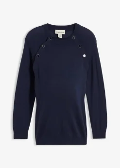 bonprix Bekleidung·Blazer|Umstandsmode|2-in-1 Umstands- und Stillpullover aus reiner Bio-Baumwolle dunkelblau