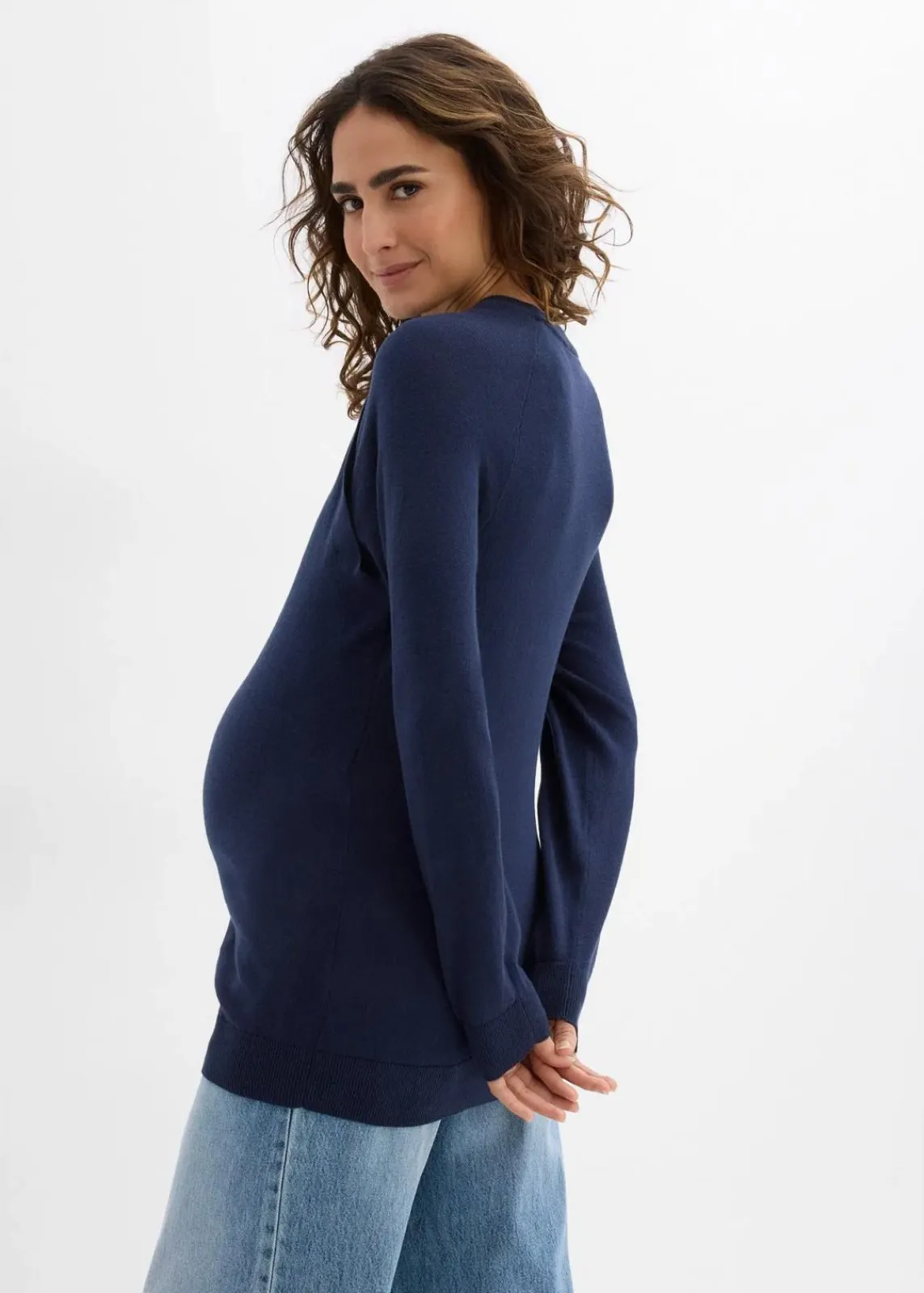 bonprix Bekleidung·Blazer|Umstandsmode|2-in-1 Umstands- und Stillpullover aus reiner Bio-Baumwolle dunkelblau