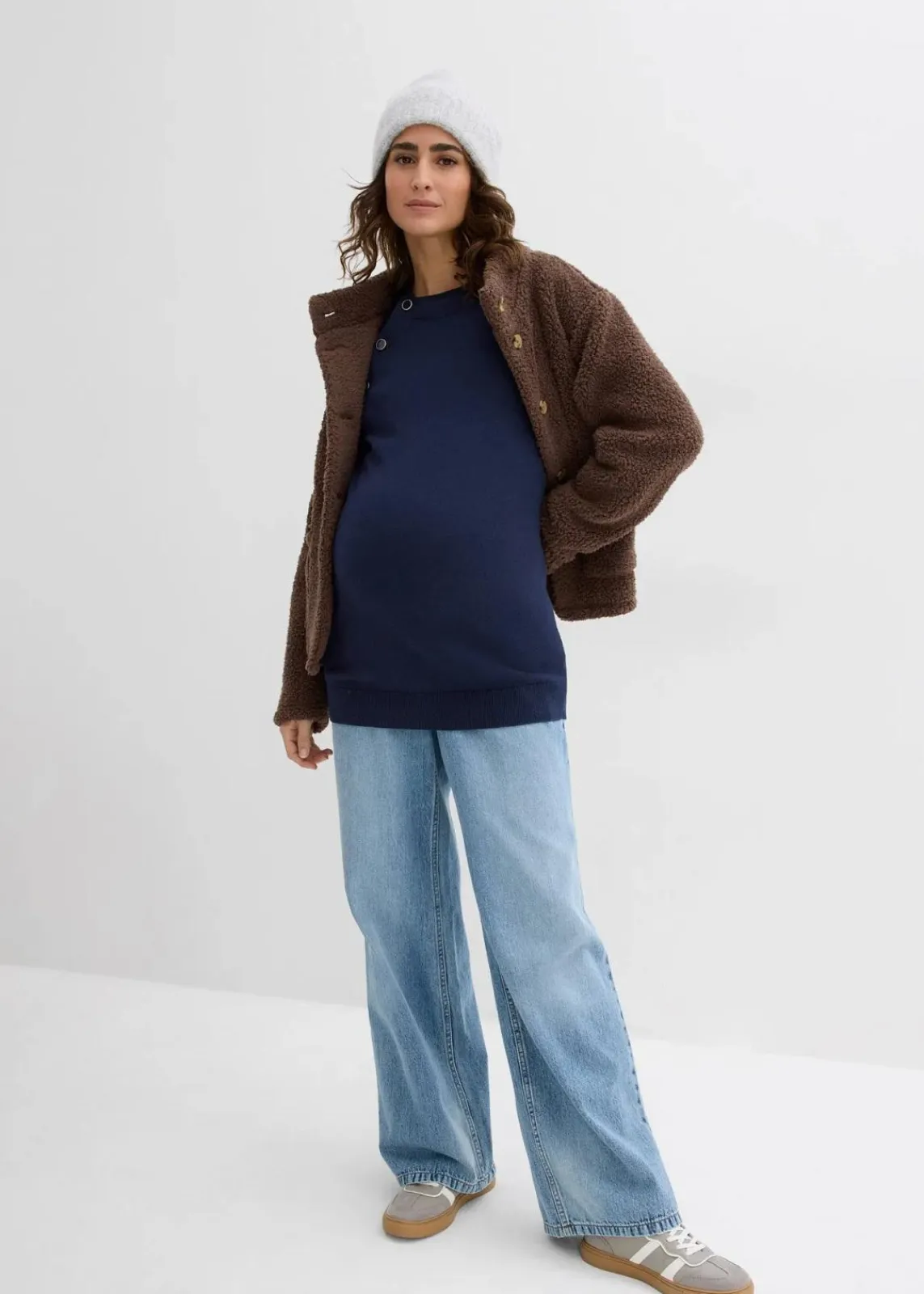 bonprix Bekleidung·Blazer|Umstandsmode|2-in-1 Umstands- und Stillpullover aus reiner Bio-Baumwolle dunkelblau