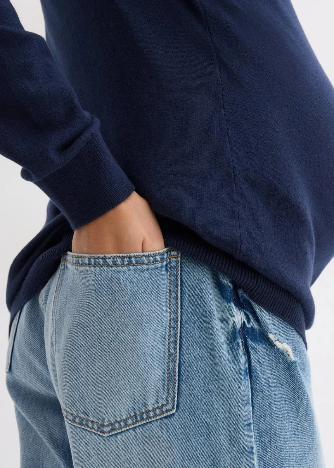 bonprix Bekleidung·Blazer|Umstandsmode|2-in-1 Umstands- und Stillpullover aus reiner Bio-Baumwolle dunkelblau