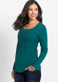 bonprix Bekleidung·Blazer|Umstandsmode|2-in-1 Umstands- und Stillshirt petrol