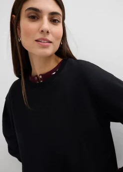 bonprix Bekleidung·Blazer|Umstandsmode|2-in-1 Umstands- und Still-Sweatshirt aus reiner Bio-Baumwolle schwarz