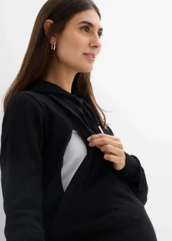 bonprix Bekleidung·Blazer|Nachhaltigere Materialien|2-in-1 Umstands- und Stillsweatshirt aus reiner Bio-Baumwolle schwarz