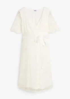 bonprix Bekleidung·Blazer|Umstandsmode|2-in-1 Umstands-Hochzeitskleid aus Spitze mit Stillfunktion wollweiß