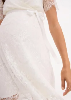 bonprix Bekleidung·Blazer|Umstandsmode|2-in-1 Umstands-Hochzeitskleid aus Spitze mit Stillfunktion wollweiß