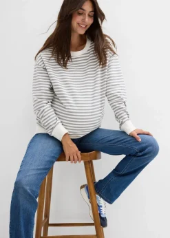 bonprix Umstandsmode|Nachhaltigere Materialien|2-in-1 Umstandsjeans für die Schwangerschaft und danach, Straight mittelblau denim