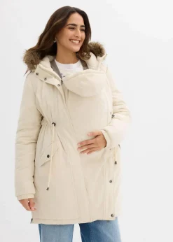 bonprix Bekleidung·Blazer|Umstandsmode|3-in-1 Umstandsparka mit Trageeinsatz natur