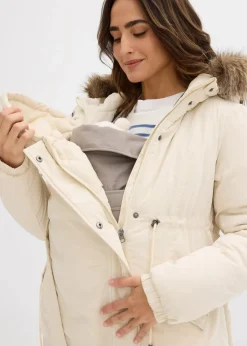 bonprix Bekleidung·Blazer|Umstandsmode|3-in-1 Umstandsparka mit Trageeinsatz natur