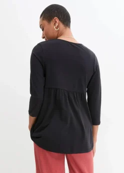 bonprix Bekleidung·Blazer|Nachhaltigere Materialien|2-in-1 Umstandsshirt und Stillshirt aus Bio-Baumwolle schwarz