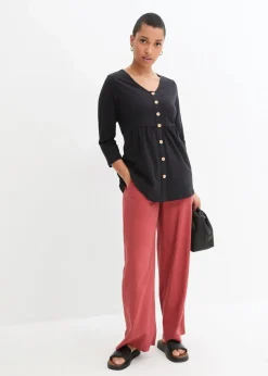 bonprix Bekleidung·Blazer|Nachhaltigere Materialien|2-in-1 Umstandsshirt und Stillshirt aus Bio-Baumwolle schwarz