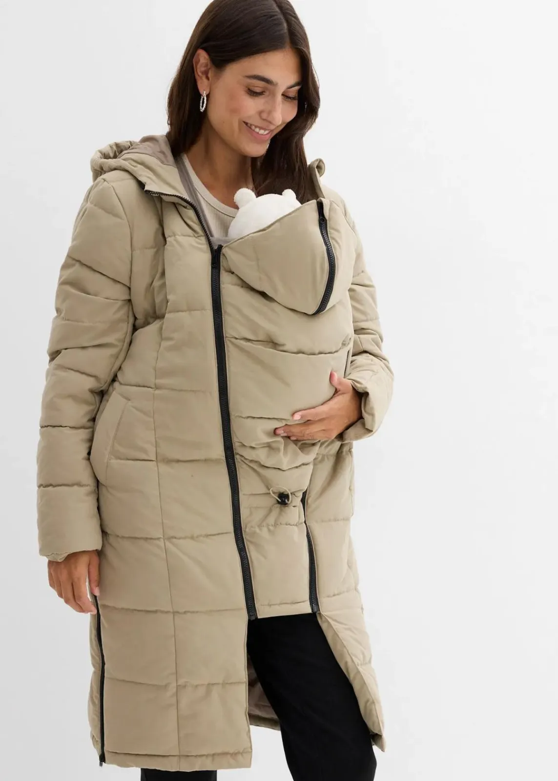 3-in-1 Umstandssteppmantel und Tragemantel mit recyceltem Polyester|bonprix Outlet